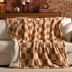 Bearhug Heated Blanket 50" × 60" Electric Throw, Reversible Brown Plaid Sherpa, 4h Auto-Off Timer & 6 Heating Levels, Reversible Heated Throw, ETL Certified, Machine Washable, Gift Box