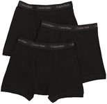 Calvin Klein Men's 3-Pack Cotton Classic Boxer Brief, Black, Large