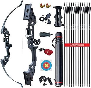 BZTANG Archery Takedown Recurve Bow and Arrow Set for Adults Practice Hunting Long Bow Kit for Outdoor Shooting Training Right Hand (50lbs)
