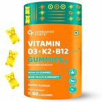 Carbamide Forte Vitamin D3 K2 MK7 & Vitamin B12 Gummies | Vitamin B12 supplements | vitamin K2 mk7, Vitamin D3 supplement & b12 vitamin supplement for bone health & Immunity |D3k2 & b12 gummies for Women, Men & Kids | Mango Flavoured - 60 Veg Gummies