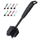 Ourokhome Upgrade Meat Chopper and Potato Masher, Heat Resistant Ground Meat Smasher for Hamburger Meat, 5 Curved Blades Ground Beef Smasher, Nylon Non Stick Mixer, Stirrer and Kitchen Gadgets, Black