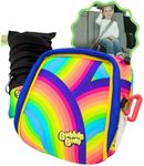 bubblebum Inflatable Backless Booster Car Seat, Portable Travel Booster Seat, Booster Seats for Cars 40-100 lbs Kids, Foldable Compact Car Seat, Child/Toddlers 4-10 Years Old - Rainbow