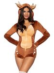 Leg Avenue Women's Assorted Cuddly Animal Costumes, Comfy Fawn, Medium