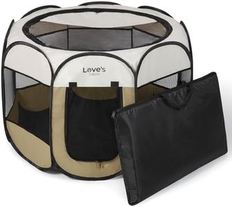 Love's cabin Pet Puppy Dog Playpen, Large Dog Tent Crates Cage Indoor/Outdoor, Portable Playpen for Cat, Foldable Pop Up Dog Kennel Playpen with Carring Case, Removable Zipper Top, Khaki