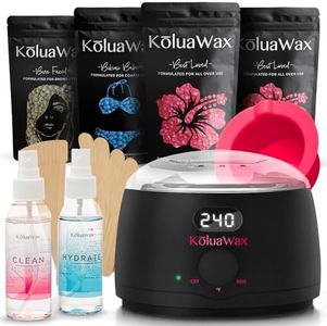 KoluaWax Premium Waxing Kit for Women - Hot Melt Hard Wax Warmer for Hair Removal, Eyebrow, Bikini, Legs, Face, Brazilian Wax