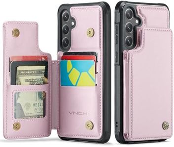 Vinich for Samsung Galaxy S24 Plus Case with Card Holder, RFID Blocking Credit Slots Kickstand Shockproof Phone Cover for Women Men, Pink