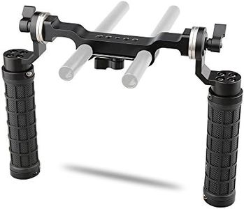 CAMVATE 15mm Rod & Soft Rubber Grip Shoulder Mount Rig with Arri Rosette for DSLR(BlackM6 thread31.8 mm)