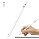 Active Stylus Pen Compatible for iOS and Android Touchscreens, Stylus with Dual Touch Function, Rechargeable Pencil for All Apple iPad/iPhone/iPad Pro/iPad Mini/Android/Samsung Tablet Drawing&Writing