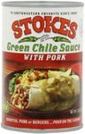 Stokes Green Chile Sauce with Pork, 4 Pack of 15 Ounce