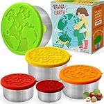 TAVVA Stainless Steel Lunch Containers for Kids - Snack Containers for Kids, Stainless Steel Lunch Box Set, Stainless Steel Containers with Lids, Snack Container, Snack Storage Containers, Bento Box