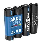 ANSMANN battery AA 2800mAh NiMH 1.2V - AA batteries rechargeable, high capacity ideal for high power requirements such as remote-controlled vehicles, keyboard, wildlife camera, flash unit (4 pieces)