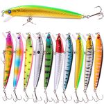 Sougayilang 10PCS Multi Jointed Swimbaits Slow Sinking Bionic Swimming Lures for Bass, Trout, Panfish, Crappie, Walleye, Pike, Muskie, Roach, Trout - Kit-10PCS
