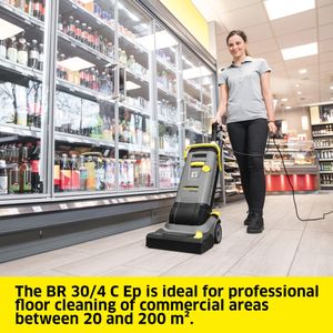 Kärcher Scrubber Dryer BR 30/4 C Ep – 820W, 2-Tank, 300mm Roller Brush