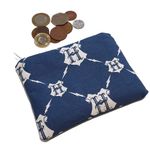 Coin Purse Pouch - H P Navy Crest | Perfect Gift | Handmade by Sew This, Sew That | Ideal for coins, credit cards, receipts, keys and more