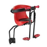 Lixada Bicycle Baby Seat Kids Child Safety Carrier Front Seat Saddle Cushion with Back Rest Foot Pedals (Type 1)