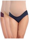 THE MAMA KLUB Women's Pack of 3 Maternity Panties, Low Waist, Bamboo Cotton, v Shape, Assorted, XL