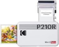 KODAK Mini 2 Retro 4PASS Portable Photo Printer (2.1x3.4 inches) + 8 Sheets, White