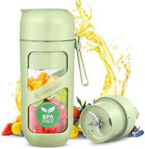 AMZCHEF Blender Portable - Mini Mixeur Sous Vide Pour Les Shake Et Les Smoothie - Forte Puissance De Coupe Avec 10 Lames, Rechargeable Type C, Sans BPA - Mixeur Portable Pour Le Sport, Les Voyages