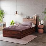 Wakefit Bed | Single (78 X 36) Engineered Wood Bed with Storage, 1 Year Warranty | - Taurus - Columbian Walnut