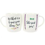 Jones Home & Gift Engagement Gift "She Said Yes" Engagement Mugs Set of Two Boxed