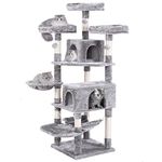 BEWISHOME Cat Tree for Indoor Cats 66.3 Inch Multi-Level Large Cat Tower with Plush Top Perches, Sisal Scratching Post Cat Play House Kitty Activity Center MMJ14L