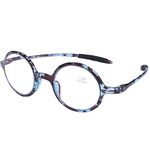 DOOViC Round Tortoise Reading Glasses Blue Light Blocking-Flexible Frame TR90 Lightweight Computer Readers Glasses for Women Men +1.5