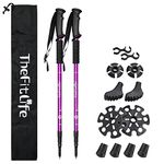 TheFitLife Hiking Walking Trekking Poles - 2 Pack With Antishock And Quick Lock System, Telescopic, Collapsible, Ultralight For Hiking, Camping, Mountaining, Backpacking, Walking, Trekking