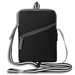 DEIN KLEIDER Nylon Cross Body Travel Mobile Pouch Sling Messenger Bag for Women (Black)