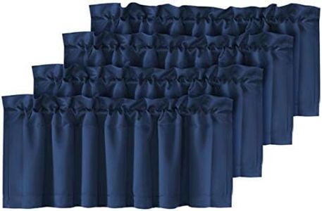 H.VERSAILTEX 4 Panels Blackout Curtain Valances for Kitchen Windows/Bathroom/Living Room/Bedroom Privacy Decorative Rod Pocket Short Window Valance Curtains, 52" W x 18" L, Navy
