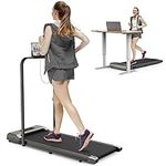 Jupgod Folding Treadmill, 2.5HP Under Desk Treadmill Adjustable Speeds 1-10km/h Walking Running Machine for Home Cardio Exercise (Grey)