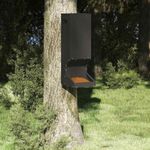GeenYuu Deer Feeder Black Cold-Rolled Steel 28 x 30 x 80 cm with Handles, Weatherproof Feeding Station for Garden and Forest, Sturdy Wild Animal Feeder for Easy Wild Animal Feeding