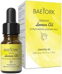 Baeyork Organic Italian Lemon Oil, 15 mL (0.5 Fl. Oz.) - 100% Pure Essential Oil for Aromatherapy, Diffusers, and DIY