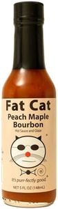 Peach Maple Bourbon Natural Hot Sauce & Glaze by Fat Cat Gourmet | Sweet Savory Southern Flavor | Mild Heat | For Seafood, Chicken, Pork, Cheeses & More | Gluten Free, Vegan & Keto Friendly | 1 Bottle