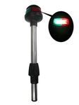 Pactrade Marine LED Green Red Navigation Bow Light 12" SS304 Pole Collar Plug in