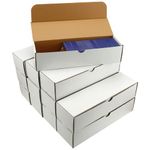 Cardboard Storage Boxes for Trading Cards,Baseball, Football, Basketball, Trading Card Storage Box for Toploader full lid-Corrugated Cardboard Storage Boxes+14 sheets labels sticker(12-Pack, White)