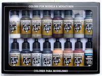 Vallejo Model Air Weathering Acrylic Paint Set for Air Brush - Assorted Colours (Pack of 16),17 ml (Pack of 16)