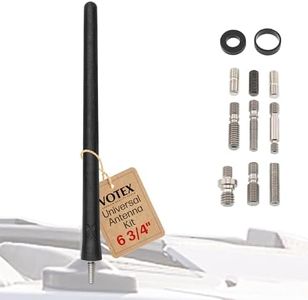 Votex Black Short Rubber 6 3/4" Universal Antenna Kit - Car Wash Proof, Easy Setup, Enhanced Reception with Copper Coil, USA Stainless Steel Threading, Flexible & Durable Fits Cars, Trucks, SUVs