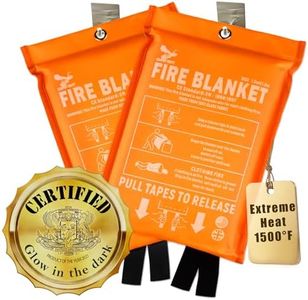 Fire Blanket - 1500F CE Certified Emergency Fire Blanket for Home and Kitchen. 500GSM Fabric & 0.5mm Thick - 100% Fiberglass Fire Extinguisher for Car,Warehouse Office - 2pc (40x40 inches) by Supa Ant