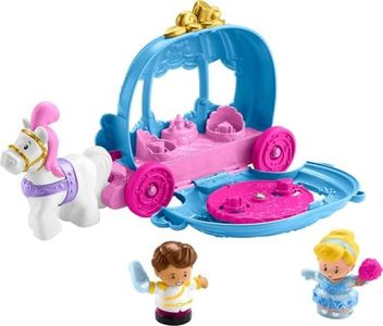 Fisher-Price Little People Toddler Toy Disney Princess Cinderella’s Dancing Carriage Playset with Figures for Pretend Play Ages 18+ Months