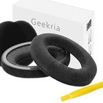 Geekria Comfort Velour Replacement Ear Pads for Sennheiser HD598, HD598SE, HD598CS, HD599 Headphones Ear Cushions, Headset Earpads, Ear Cups Cover Repair Parts (Black)