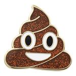 Poop Emoji Pin Series by Real Sic - Emoji Poop Enamel Pins - Glittery Pink Poop Emoji Kawaii Pin, Enamel, hard enamel