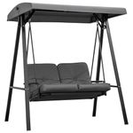 Outsunny 2 Seater Garden Swing Chair with Adjustable Tilting Canopy, Outdoor Hammock Bench with Steel Frame for Patio, 144 x 117 x 173 cm, Grey