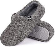 VeraCosy Ladies' Fuzzy Curly Fur Memory Foam Slippers Anti-Slip Lightweight Breathable House Shoes, Grey Grey, 3/4 UK