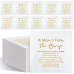 Colarr 100 Pcs Small Baby Shower Napkins 3 Ply Cocktail Napkins for Baby Shower 5 x 5 Inch A Message from The Bump Disposable Gender Reveal Napkins with Gold Foil for Baby Welcome Party(White)