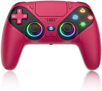 Nonbliep LED for PS5 Controller, for PS5 Slim/Pro/PC, Wireless Controller with 9 Colors RGB Light/Dual Vibration/Turbo/3.5mm Audio Jack/Speaker/Programmable for Playstation 5 Controller