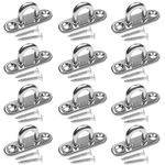 Hushtong 1.8 inch Pad Eye Plate Stainless Steel Ceiling Hook, Hardware Staple Hook Loop with Screws (12 Pack)