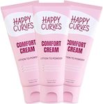 HAPPY CURVES Comfort Cream Deodorant for Women: Aluminum-Free Lotion Powder for Under Breast, Body & Private Parts - Anti Chafing Cream 3.4 oz.(3 Pack, Tropical)