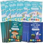 THE TWIDDLERS - 24 Mini Colouring Activity Books for Kids, A6 Size - Wizard Unicorns Fairy and Fantasy Creatures, Children Birthday Party Favours Bag Fillers for Toddlers Travel Activities Ages 4-8