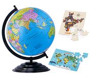 zest 4 toyz Globes for Students, STEM STEAM Educational World Globe With 2 Pcs of Puzzle Map For Kids For Kids/Political Globe/Office Globe/Globe For Kids - 10 Iinch