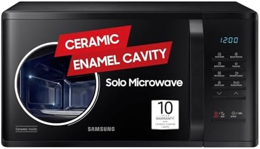 Samsung 23 L Solo Microwave Oven (MS23A3513AK/TL, Black, Auto Cook Programs, Child Safety Lock, Memory Feature, Deodorization, Ceramic Enamel Cavity with 10 year warranty)